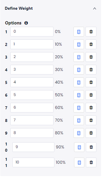 Weighted Question Type