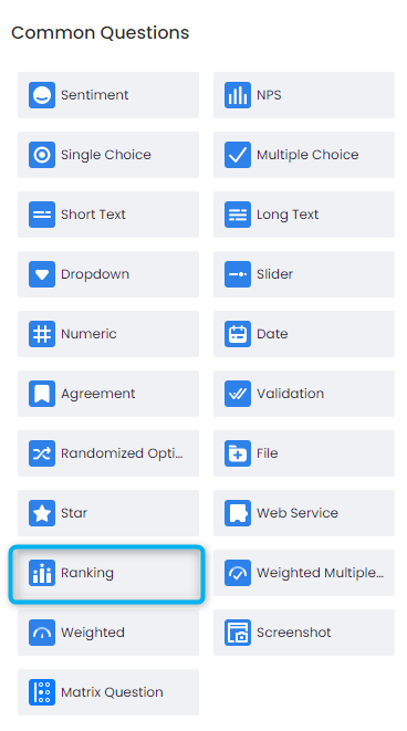 Ranking Question Type