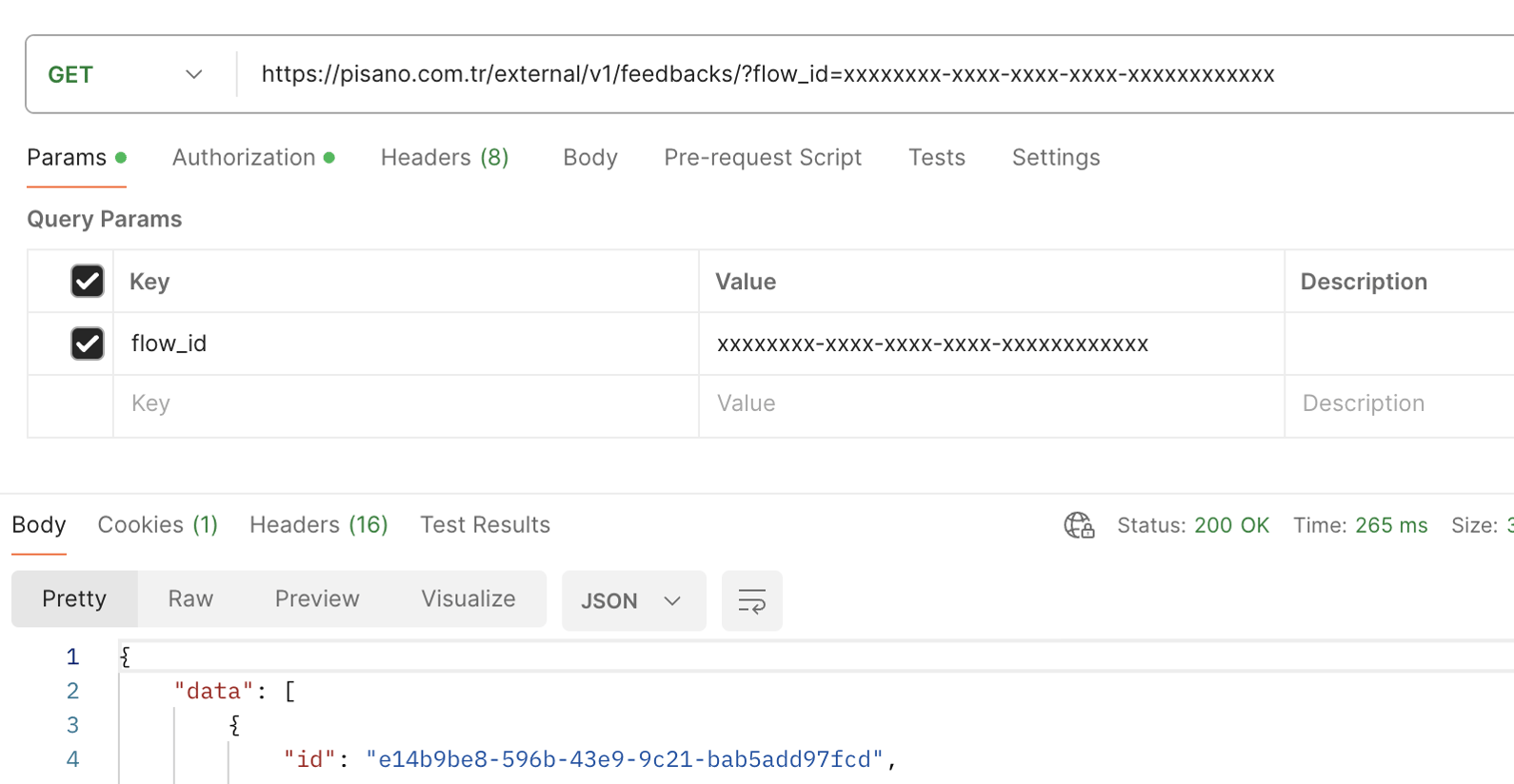 How to retrieve feedback from an account via API?