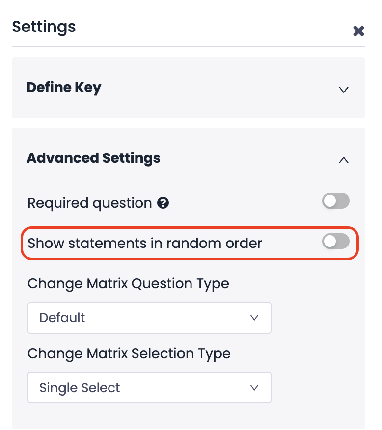 Matrix Question Type Matrix Question Type