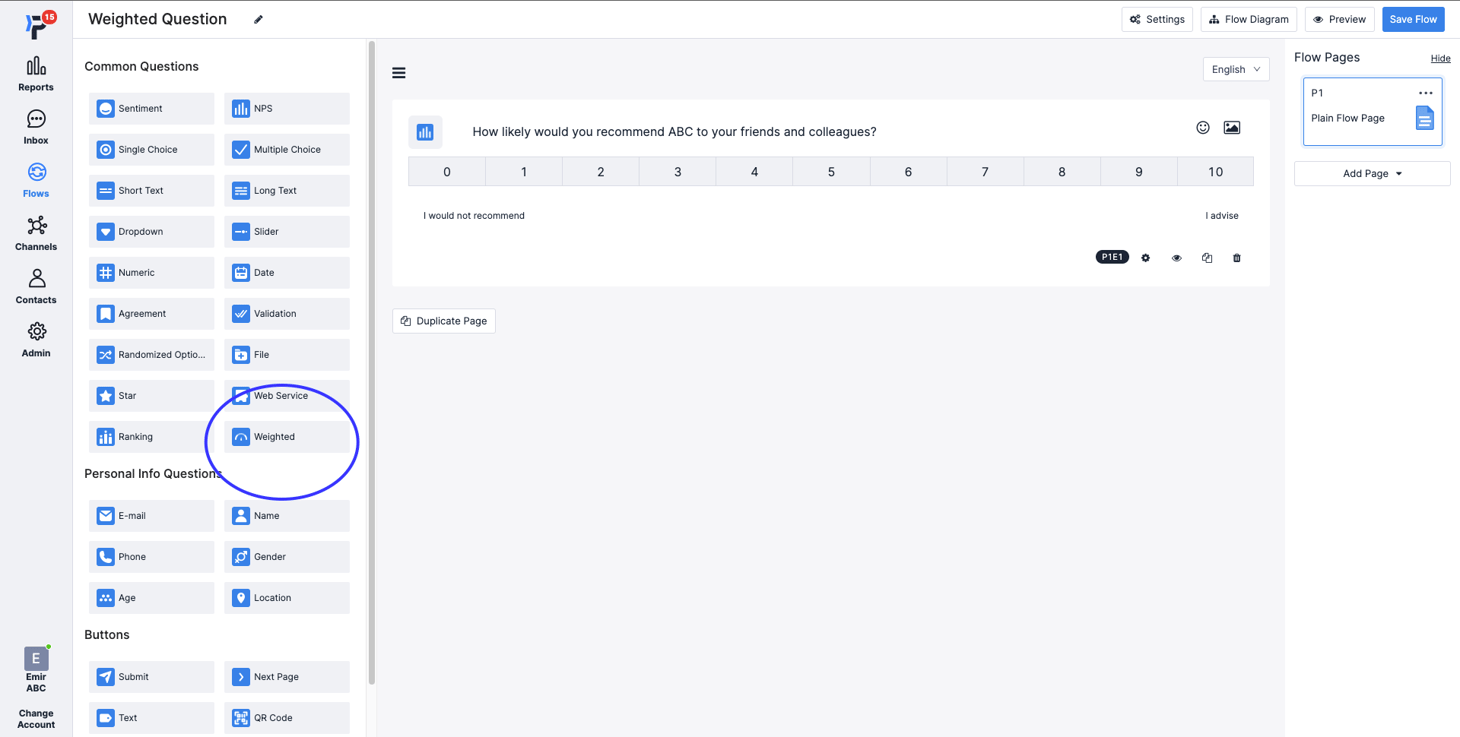 How to Add a Weighted Question
